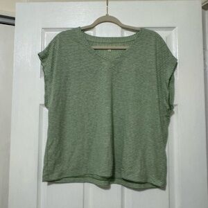 Madewell Striped Linen Blend Top Size Large